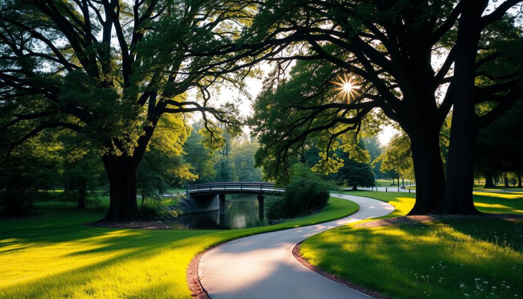 A picturesque park pathway winds through the lush greenery of Pomiechówek, framed by towering oak trees and a canopy of dappled sunlight. In the distance, a charming bridge spans a tranquil stream, inviting visitors to explore the serene natural surroundings. The soft, golden hues of the afternoon sun cast a warm, inviting glow over the scene, creating a peaceful and relaxing atmosphere. The winding path leads through verdant meadows, where wildflowers sway gently in the gentle breeze, beckoning visitors to slow down and immerse themselves in the tranquility of this idyllic setting. A picturesque park pathway winds through the lush greenery of Pomiechówek, framed by towering oak trees and a canopy of dappled sunlight. In the distance, a charming bridge spans a tranquil stream, inviting visitors to explore the serene natural surroundings. The soft, golden hues of the afternoon sun cast a warm, inviting glow over the scene, creating a peaceful and relaxing atmosphere. The winding path leads through verdant meadows, where wildflowers sway gently in the gentle breeze, beckoning visitors to slow down and immerse themselves in the tranquility of this idyllic setting.