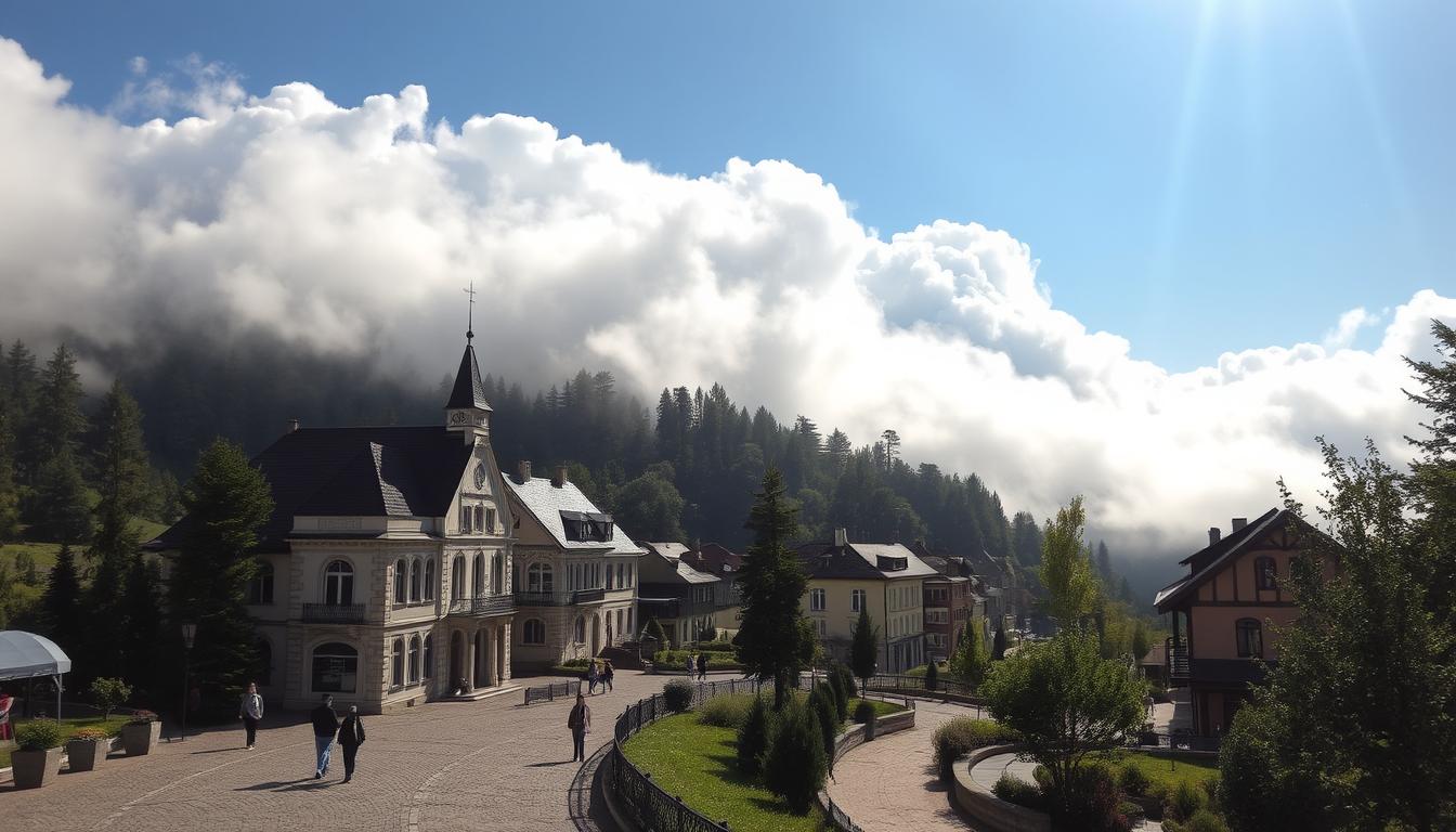 Krynica spacer w chmurach